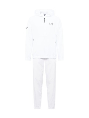 EA7 Emporio Armani Jednodijelna pidžama crna / bijela
