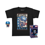 Funko Pocket Pop! &amp; Tee (Child): Marvel - Captain America Vinyl Figura &amp; Majica (XL)