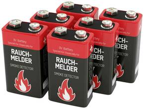 Ansmann Rauchmelderbatterie 9 V block baterija alkalno-manganov 9 V 6 St.
