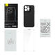 Magnetic Case Baseus Synthetic Fiber Series za iPhone 14 Pro (crna)+ kaljeno staklo + set za čišćenje