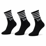Set od 3 para unisex visokih čarapa New Era Stripe Crew 13113627 Black