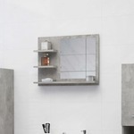 vidaXL Kupaonsko ogledalo siva boja betona 60 x 10,5 x 45 cm iverica