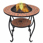 Mozaični stolić s ognjištem boja cigle 68 cm keramički