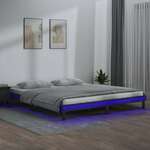 vidaXL LED okvir za krevet sivi 120x190cm 4FT mali bračni masivno drvo