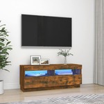 TV ormarić s LED svjetlima boja dimljenog hrasta 100x35x40 cm