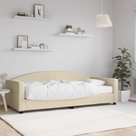 vidaXL Dnevni krevet s madracem krem 90 x 200 cm od tkanine