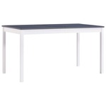 vidaXL Blagavaonski stol bijelo-sivi 140 x 70 x 73 cm od borovine