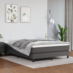 vidaXL Krevet s oprugama i madracem sivi 140x200 cm od umjetne kože