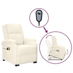 vidaXL Električna masažna fotelja na podizanje od umjetne kože krem