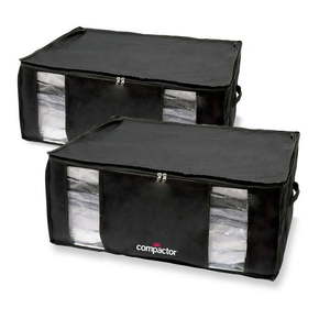 Set od 2 crne vakuumske kutije za pohranu Compactor Black Edition XXL