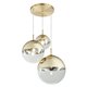 GLOBO 15855-3 | Varus Globo visilice svjetiljka 3x E27 mesing, prozirno, zlatno