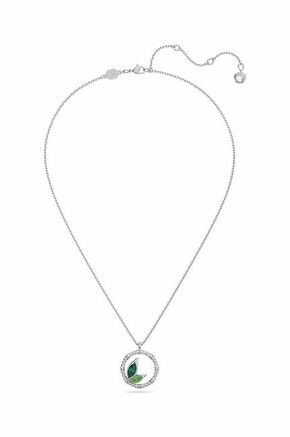 Ogrlica Swarovski Dellium - srebrna. Ogrlica iz kolekcije Swarovski. Model s ukrasnim privjeskom izrađen od tankog lanca.