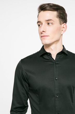 Jack &amp; Jones - Košulja - crna. Košulja iz kolekcije Premium by Jack&amp;Jones. Model izrađen od glatke tkanine. Ima talijanski