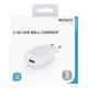 DELTACO wall charger, 100-240 V, 5 V 2,4 A, 1xUSB-A, retailpack, white