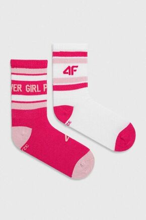 Dječje čarape 4F 2-pack boja: ružičasta - roza. Dječje Čarape iz kolekcije 4F. Model izrađen od elastičnog materijala. U setu dva para.