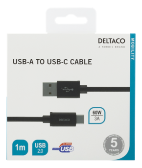 DELTACO USB-A to USB-C cable