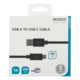 DELTACO USB-A to USB-C cable, 1m, USB 2.0, braided, black