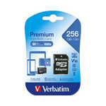 Verbatim memorijska kartica Micro Secure Digital Premium (XC/UHS1) 256GB Class 10 Card + adapter