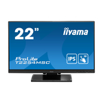 Iiyama ProLite T2254MSC-B1 monitor, IPS, 21.5", 16:9, 1920x1080, 60Hz, HDMI, Display port, USB, Touchscreen