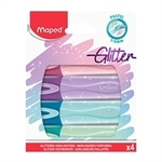 Maped - Marker Fluo Maped Pastel Gliter, 4 komada
