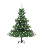 vidaXL Umjetno božićno drvce kavkaska jela LED i kuglice zeleno 180 cm