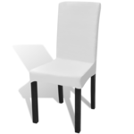 vidaXL Bijele rastezljive navlake za stolice, 6 kom