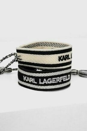 Karl Lagerfeld Narukvica 'K/WOVEN' siva / crna / vuneno bijela