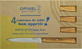 Opinel Set of 4 table knives Bon Appetit South Olive Wood No 125