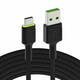 Cable USB - USB-C Green Cell GC Ray, 200cm, green LED, with Ultra Charge, QC 3.0