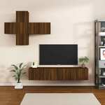 vidaXL 7-dijelni set TV ormarića boja smeđeg hrasta konstruirano drvo