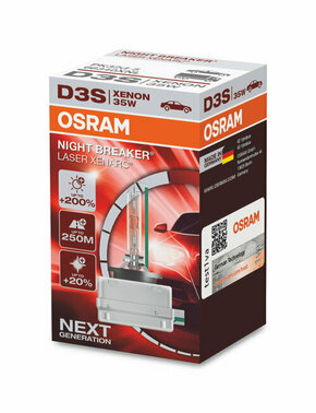 Osram Xenarc Night Breaker Laser xenon žarulje - do 200% više svjetla - do 20% bjelije (4500K)Osram Xenarc Night Breaker Laser xenon bulbs - up to D3S-NBL-1
