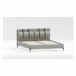 Svijetlo sivi tapecirani bračni krevet s podnicom 140x200 cm Tulsa – Ropez