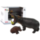 Set of 2 Figurines Hippopotamus with cub