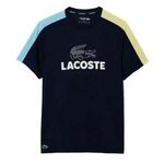Muška majica Lacoste Ultra-Dry Printed Colour-Block Tennis T-Shirt - navy blue/blue/yellow