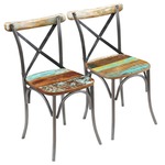 vidaXL Blagovaonske stolice 2 kom od masivnog obnovljenog drva 51 x 52 x 84 cm