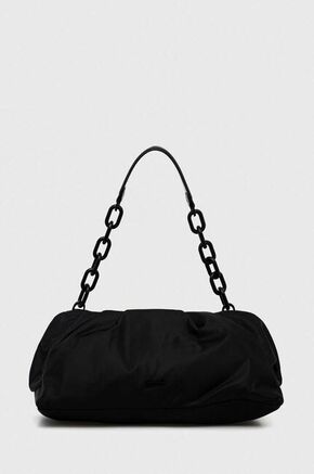 Torba Calvin Klein boja: crna - crna. Srednje veličine torba iz kolekcije Calvin Klein. na kopčanje model izrađen od tekstilnog materijala. Model je izrađen tako da se proizvod može nositi kao baloner