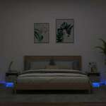 vidaXL Noćni ormarići s LED svjetlima 2 kom boja betona 40x39x37 cm