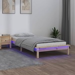 vidaXL LED Okvir za krevet 90x190cm 3FT jednokrevetni od masivnog drva