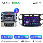Android Auto auto radio za VW Volkswagen Tiguan 1 NF 2006-2016 - V1 Pro C (2GB 64GB)B - france