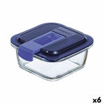 Hermetička Kutija za Ručak Luminarc Easy Box Plava Staklo (380 ml) (6 kom.) , 2141 g