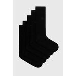 Čarape BOSS za muškarce, boja: crna - crna. Visoke čarape iz kolekcije BOSS. Model izrađen od elastičnog, glatkog materijala. U setu tri para.