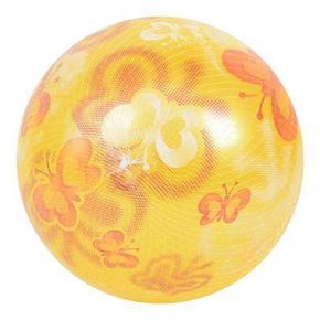 Žuta gumena lopta sa leptirićima 23cm
