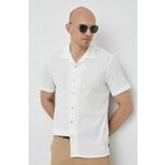 Košulja PS Paul Smith za muškarce, boja: bijela, regular - bijela. Košulja iz kolekcije PS Paul Smith. Model izrađen od glatkog materijala. Ima bowling ovratnik. Izuzetno prozračni, udobni materijal.