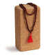 Bodhi Mala ogrlica od ružinog drveta s crvenom resom, 108 kuglica