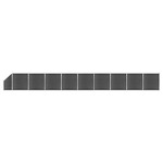 vidaXL Set panela za ogradu WPC 1657 x (105 - 186) cm crni