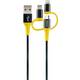 Schwaiger USB kabel USB 2.0 USB-A utikač, USB-C™ utikač, Apple Lightning utikač, USB-Micro-B utikač 1.20 m crna, žuta odporan na paranje WKUU310 511