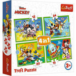 Mickey Mouse i njegovi prijatelji 4 u 1 slagalica - Trefl