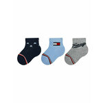 Set od 3 para dječjih visokih čarapa Tommy Hilfiger 701224997 Blue Combo 002
