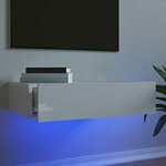 vidaXL TV ormarić s LED svjetlima visoki sjaj bijeli 60 x 35 x 15,5 cm