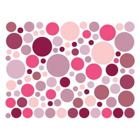 Set s 100 ružičastih zidnih samoljepljivih naljepnica Ambiance Round Stickers